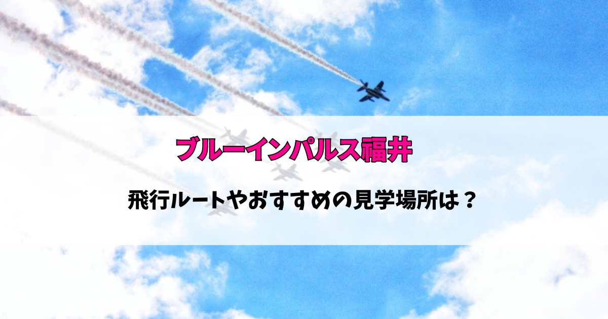 ブルーパルス2024福井の飛行ルートとどこで見れる？おすすめの観覧場所や演目も！